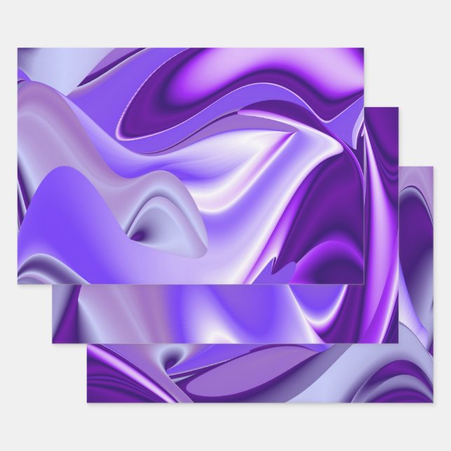 Hoja De Papel De Regalo Sueños del arcoiris de flores moradas (Set)