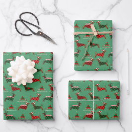 Hoja De Papel De Regalo Suéter de Navidad de Santa Perro Dachshund Mascota