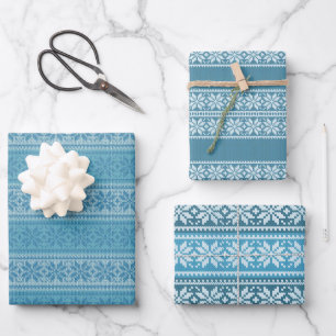Hoja De Papel De Regalo Suéter de Navidades feos azules