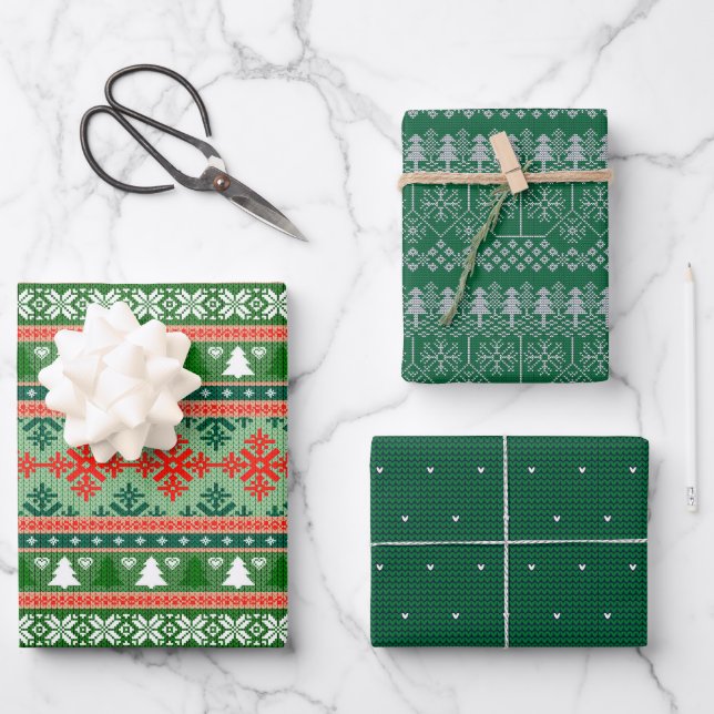 Hoja De Papel De Regalo Suéter feo de Navidad (Anverso)