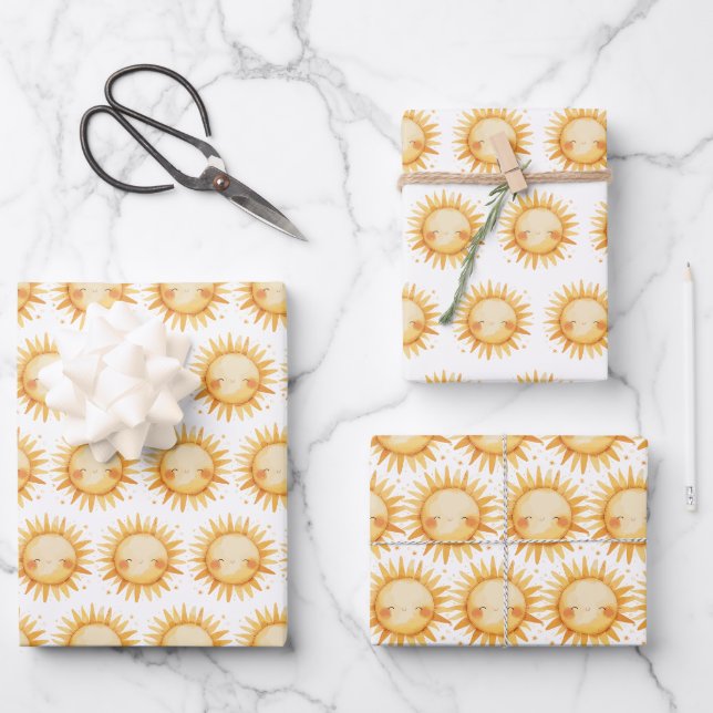 Hoja De Papel De Regalo Summer Sunshine Sun (Anverso)