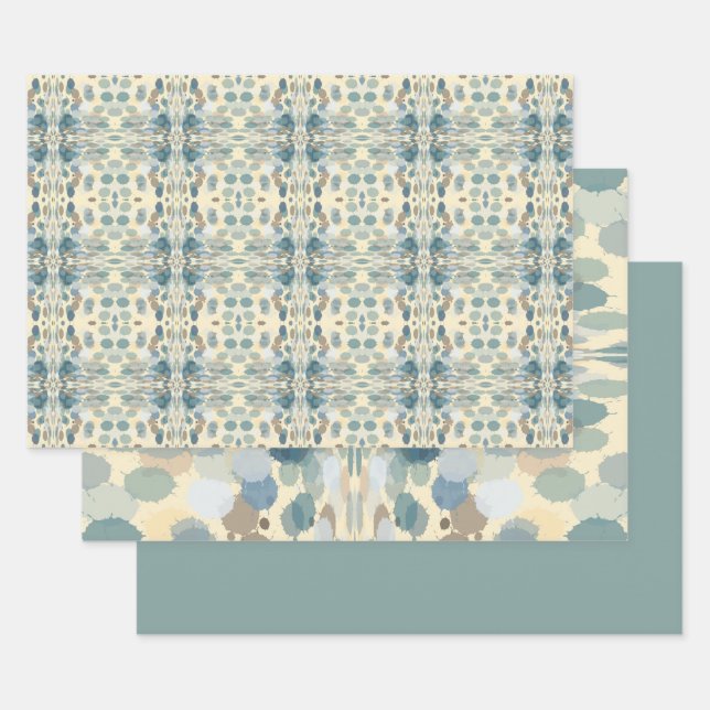 Hoja De Papel De Regalo Summertime Fun Ocean Spray Splatz Resumen Arte (Set)