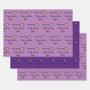Hoja De Papel De Regalo Sun-Moon-and-Stars-