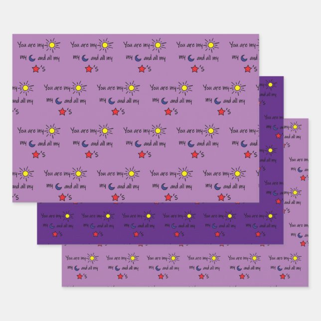 Hoja De Papel De Regalo Sun-Moon-and-Stars- (Set)