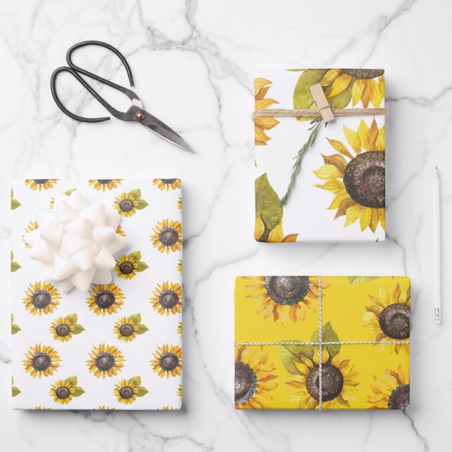 Hoja De Papel De Regalo Sunflower (Anverso)