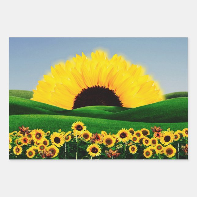 HOJA DE PAPEL DE REGALO SUNFLOWER HILL (Anverso)
