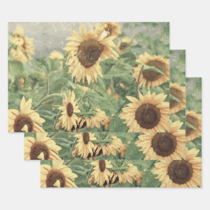 Hoja De Papel De Regalo Sunflower Yellow Decoupage Art Decorativo Floral