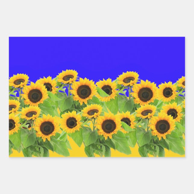 Hoja De Papel De Regalo Sunflowers - Ucrania, bandera ucraniana, Libertad  (Anverso)