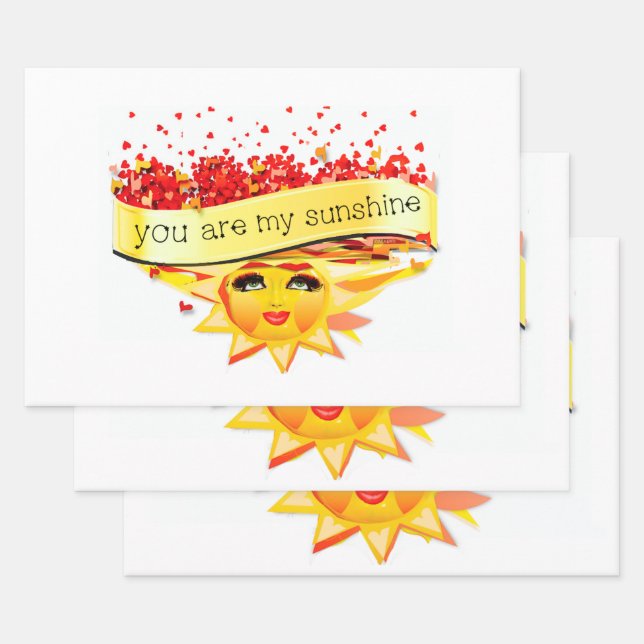 HOJA DE PAPEL DE REGALO SUNSHINE KISSES (Set)