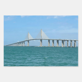 Hoja De Papel De Regalo Sunshine Skyway Bridge Tampa Florida Foto