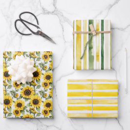 Hoja De Papel De Regalo Sunshine Yellow Sunflower