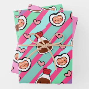 Hoja De Papel De Regalo Súper lindo Kawaii Sushi
