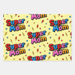 Hoja De Papel De Regalo Super Mamá