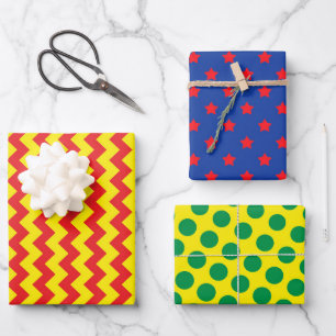 Hoja De Papel De Regalo Superheroína cómica Zig Zag tiñe de diversión colo