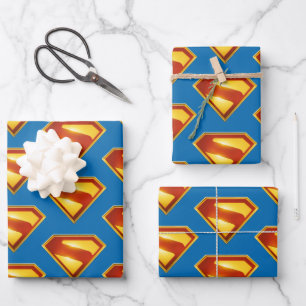 Hoja De Papel De Regalo Superman Golden S Shield Brilliance