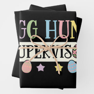 Hoja De Papel De Regalo Supervisor de la caza de huevos de pascua divertid