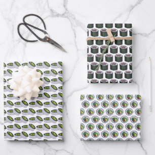 Hoja De Papel De Regalo Sushi japonés de comida Maki lanza picante atún ag