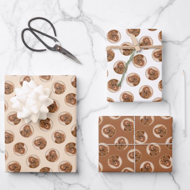 Hoja De Papel De Regalo Sussex Spaniel Pintura Cuta Original Mascota Perro (Anverso)