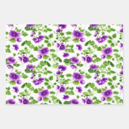 Hoja De Papel De Regalo Susurros Violeta, Floral Púrpura