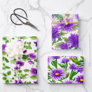 Hoja De Papel De Regalo Susurros Violeta, Floral Púrpura