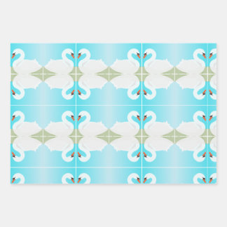 Hoja De Papel De Regalo Swan blanco = Día de verano