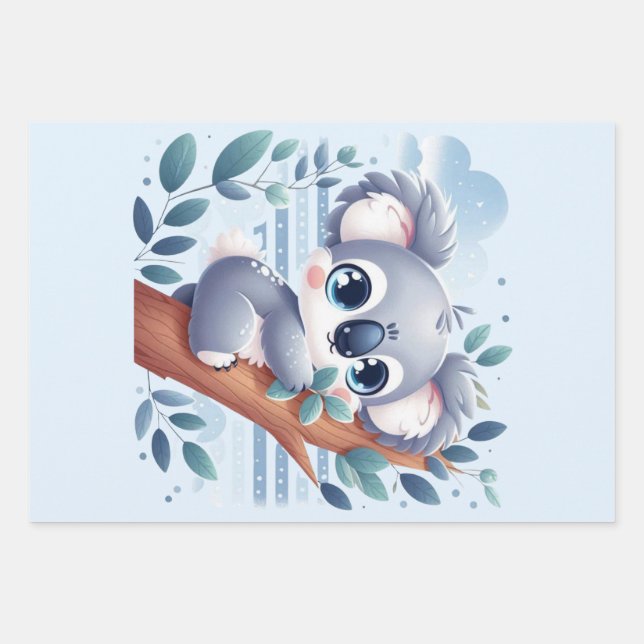 Hoja De Papel De Regalo Sweet Baby Koala - Planner (Anverso)