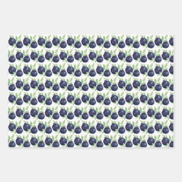 Hoja De Papel De Regalo Sweet Blueberries Watercolor Hand-painted