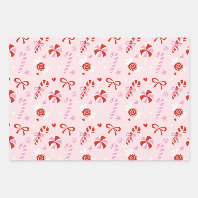 Hoja De Papel De Regalo Sweet Candy Pink Wrapping Paper (Anverso)