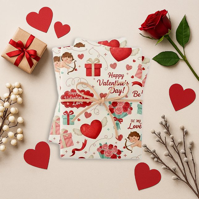 Hoja De Papel De Regalo Sweet Red Heart Valentine (Subido por el creador)