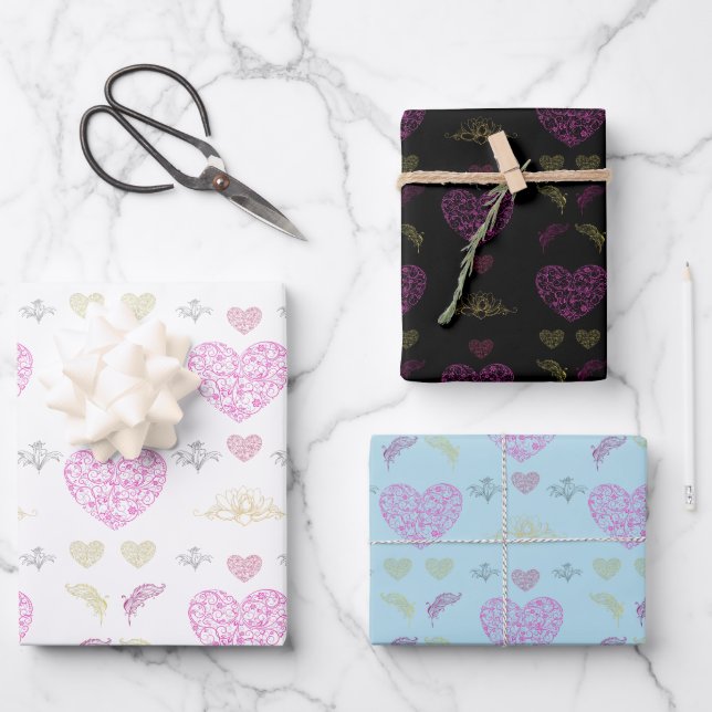 Hoja De Papel De Regalo Sweet romantic valentine heart (Anverso)