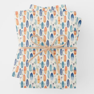 Hoja De Papel De Regalo Tablas de Surf sobre Marfil