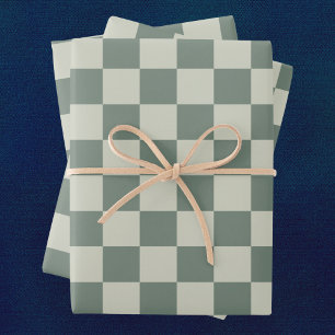 Hoja De Papel De Regalo tablero de ajedrez verde