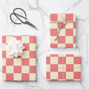 Hoja De Papel De Regalo Tablero rosa y peinado