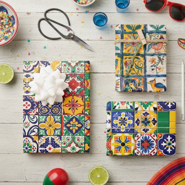 Hoja De Papel De Regalo Talavera mexicana Tile Fiesta española (Subido por el creador)
