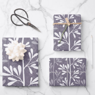 Hoja De Papel De Regalo Tallos de Jardín Zen Profundos Silueta Botánica Mi