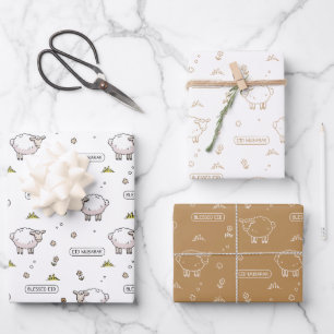 Hoja De Papel De Regalo Tan Sheep Eid Mubarak Kids
