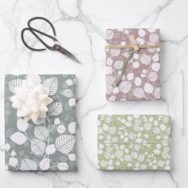 Hoja De Papel De Regalo Tangled Foliage Canopy Pastel Botanical