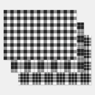 Hoja De Papel De Regalo Tapado de búfalo negro y blanco