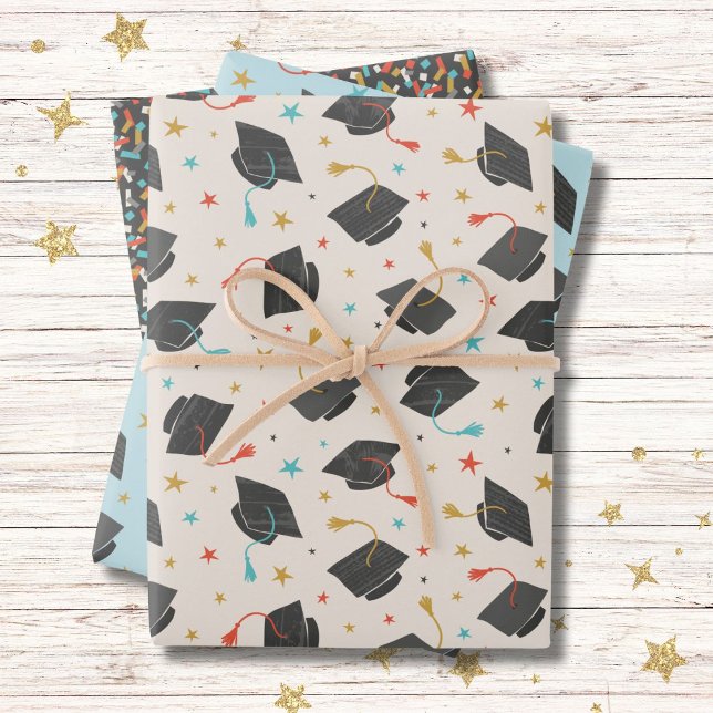 Hoja De Papel De Regalo Tapón de graduación, Tassel y Confetti (Subido por el creador)