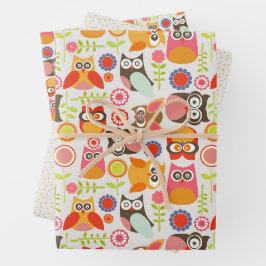 Hoja De Papel De Regalo Tarjeta de Invitación de Cumpleaños de Búho Adorab
