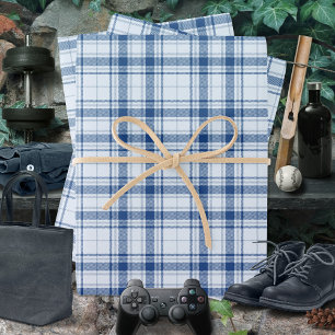 Hoja De Papel De Regalo Tartán - azul violento pastel a azul marino