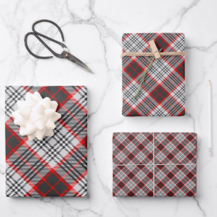 Hoja De Papel De Regalo Tartán, ciudad de Edimburgo, color negro gris