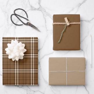 Hoja De Papel De Regalo Tartán marrón
