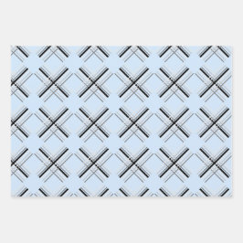 Hoja De Papel De Regalo Tartán Moderno En Blanco Azul Y Negro