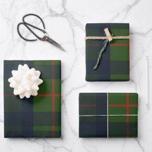 Hoja De Papel De Regalo Tartan Plaid Escocés Rojo Verde y Azul