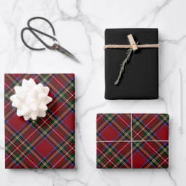 Hoja De Papel De Regalo Tartan Rojo Clásico de Fiesta