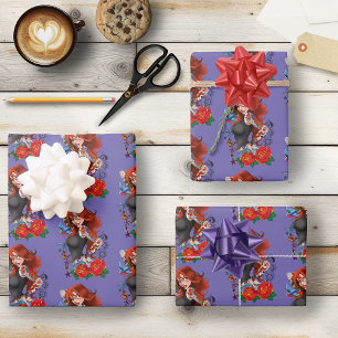 Hoja De Papel De Regalo Tattoos de la mujer de Redhead