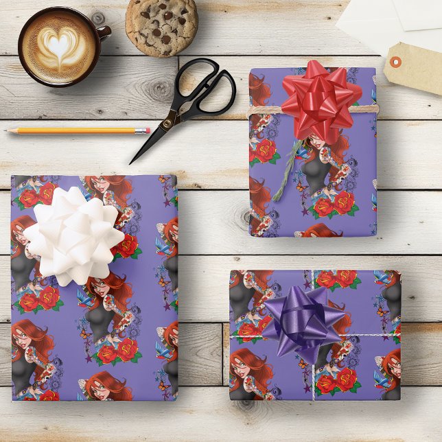 Hoja De Papel De Regalo Tattoos de la mujer de Redhead (Subido por el creador)