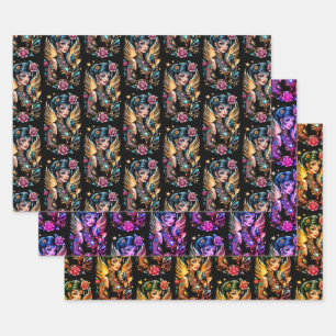 Hoja De Papel De Regalo Tatuajes Y Rosas 2