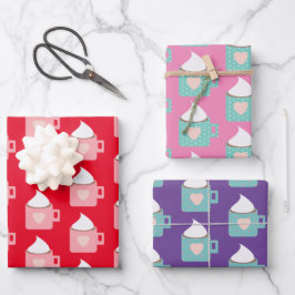 Hoja De Papel De Regalo Tazas Escarchadas de Fogata del Día de San Valentí